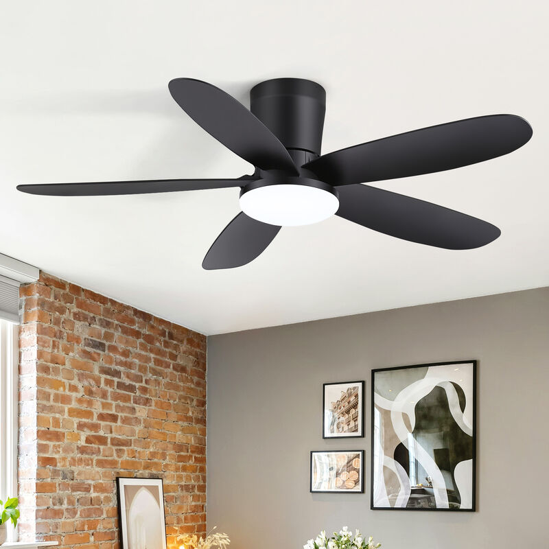 Breezary 42" Flush Mount LED Ceiling Fan with Light, 5 Blade , 6 Speed , Reversible, Quiet Low Profile Fan image number 8