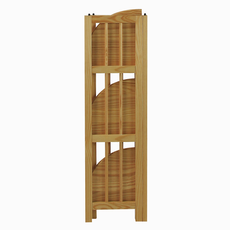 Casual Home 4-Shelf Corner Folding Bookcase, Natural