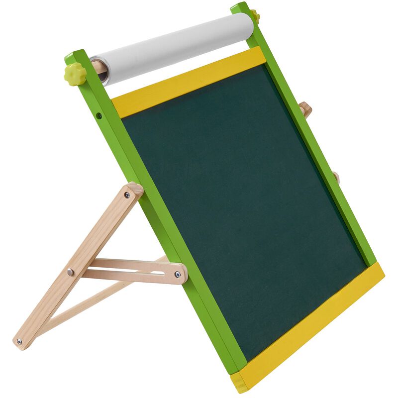 3-in-1 Wooden Kids Tabletop Art Easel with Magnetic Board, Chalkboard and Paper Roll image number 6