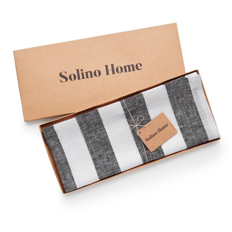 Christmas Linen Table Runner - Cabana Stripe, Solino Home