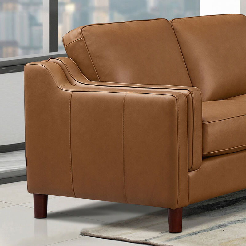 Bella Top Grain Leather Symmetrical Sectional