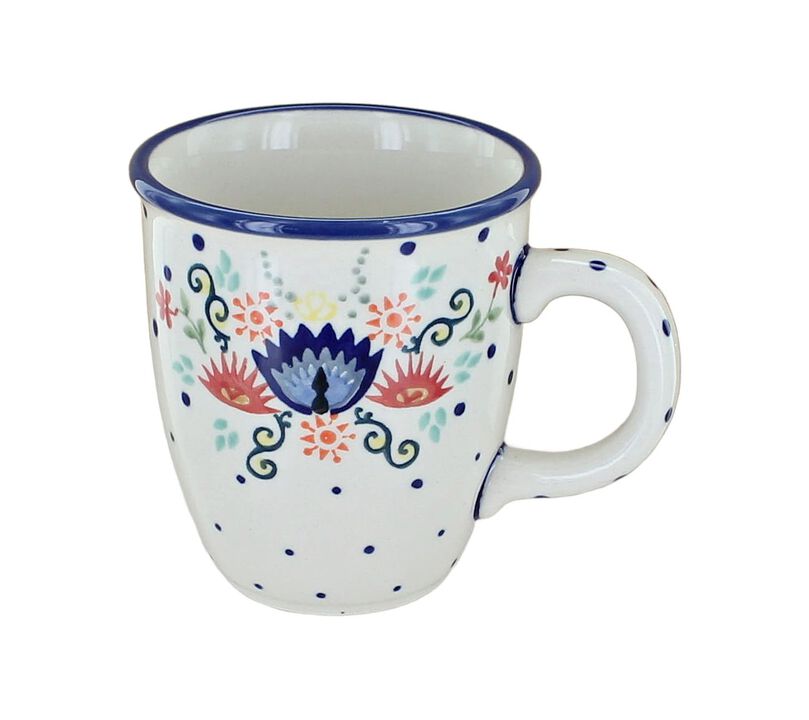 Blue Rose Polish Pottery Festive Fir Coffee Mug