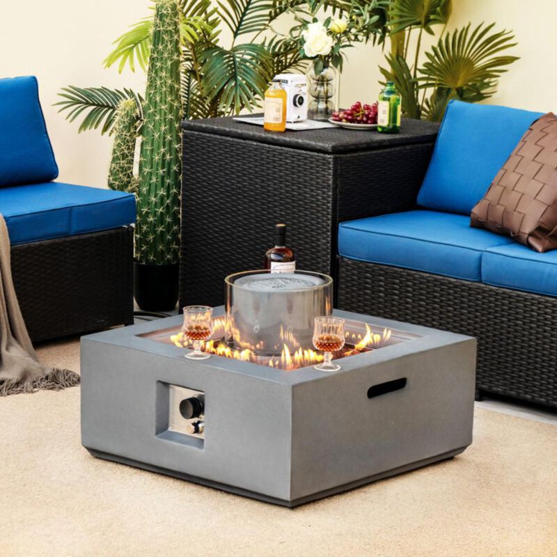 Hivvago 50000 BTU Patio Square Propane Fire Pit with PVC Cover