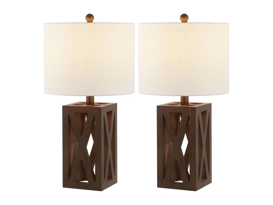 Stewart Farmhouse Wood LED Table Lamp