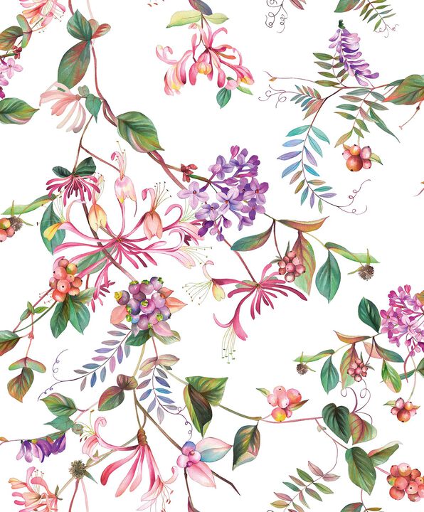 Flora Summer Bouquet Beige Wallpaper 47455