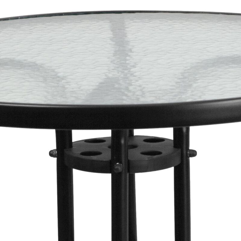 Flash Furniture 31.5'' Round Tempered Glass Metal Table image number 3