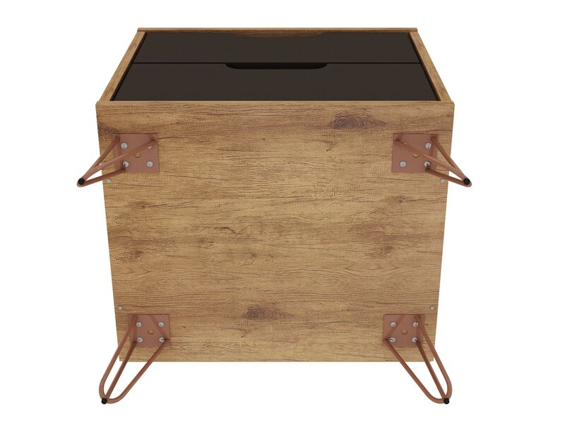 Rockefeller Gray and Brown 1-Drawer Nightstands (Set of 2) image number 11