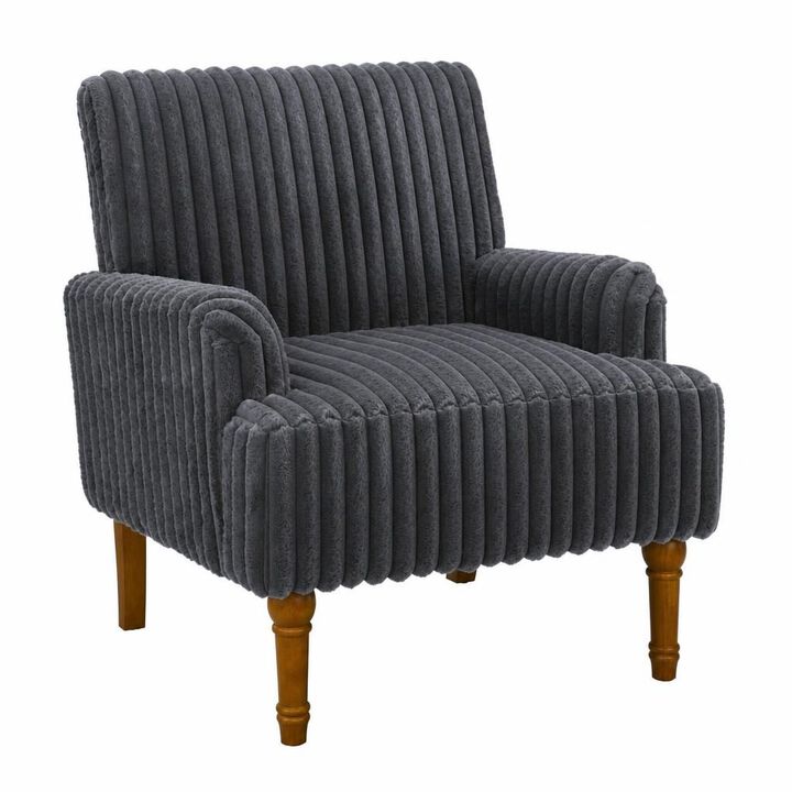 GOODSILO Modern Mid-Century Upholstered Accent Armchair with Wide Wale Corduroy and 9-Inch Solid Wood Legs for Living Room, Office, Bedroom