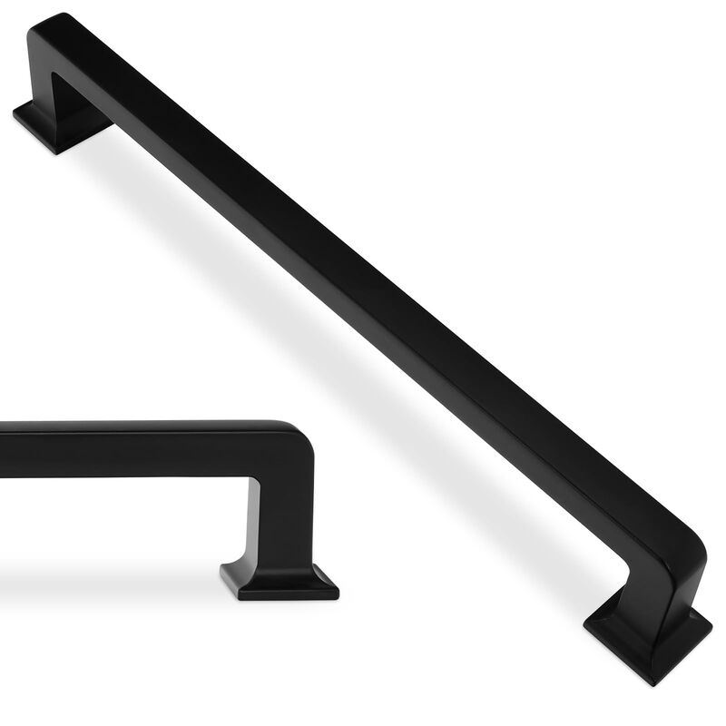 BUKOBYHE 6 Pack 7 Inch(177mm) Kitchen Cabinet Handles Matte Black Cabinet Pulls Zinc Alloy Drawer Pulls Solid Kitchen Hardware