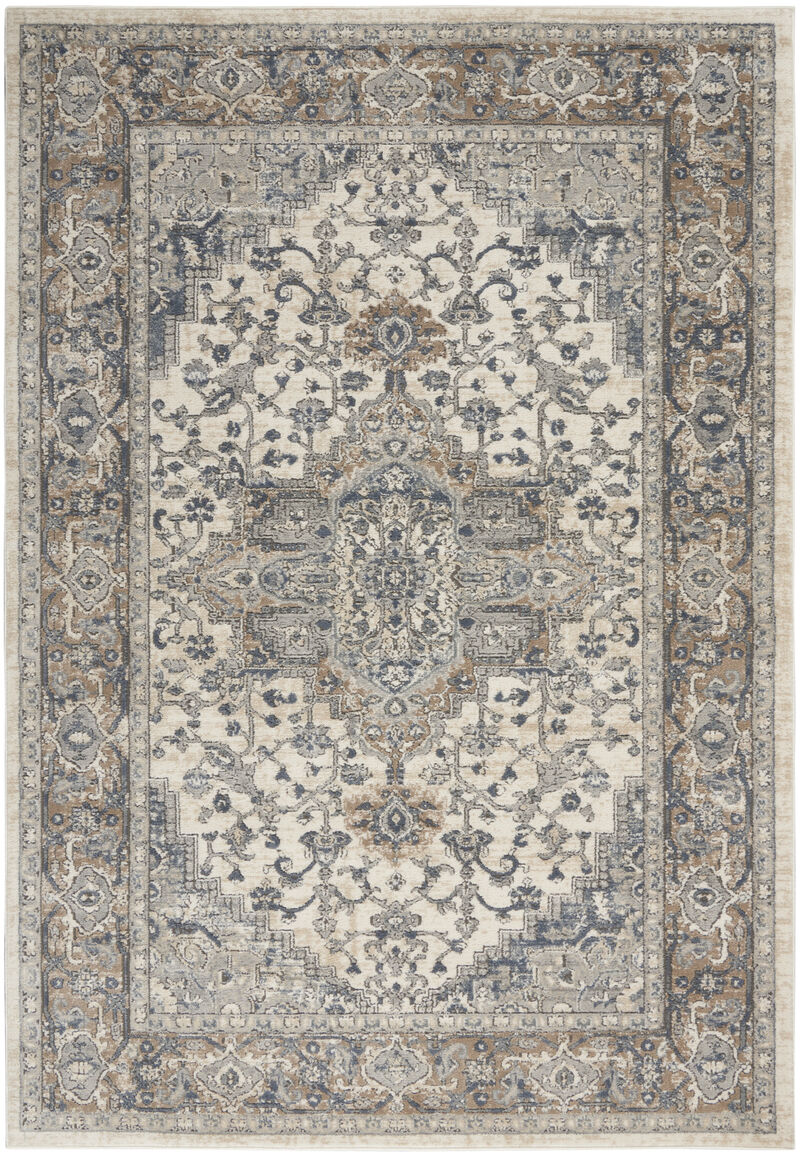 Quarry QUA05 Ivory/Gray 5' x 8' Oval Rug image number 0