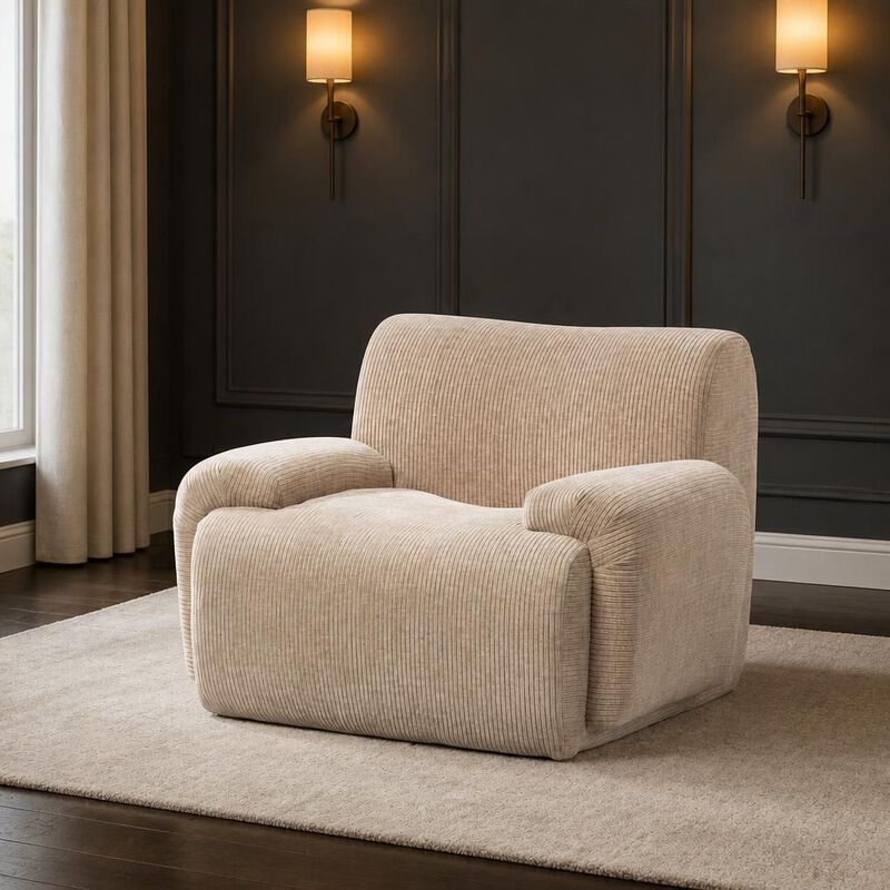 GOODSILO 42 Inch Wide Upholstered Comfy Deep Seat Accent Armchair, Modern Single Reading Lounge Chair for Living Room Bedroom Apartment Dorms image number 3