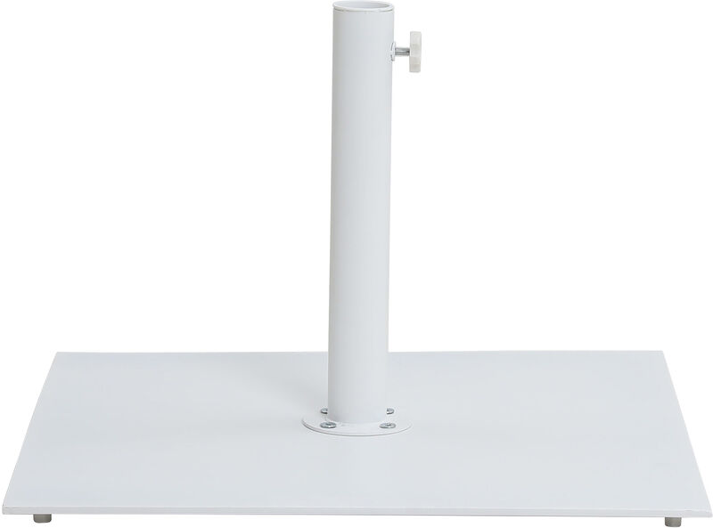 Meridian Furniture Fiji Grey Fabric / Matte White Aluminum Patio Umbrella with Base Sets