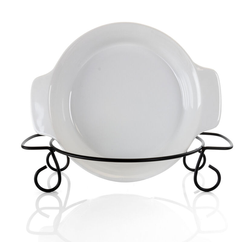 Gibson elite Gracious Dining 2 Piece Stoneware Bakeware with Metal Rack