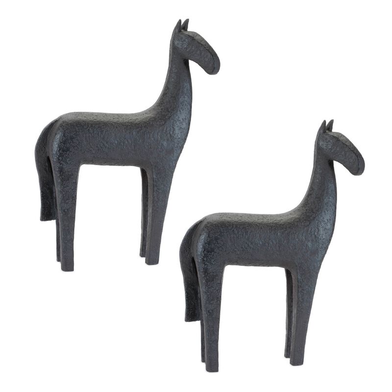 Decorative Horse Sculptures Set of 2 for Contemporary or Minimalist Styling
