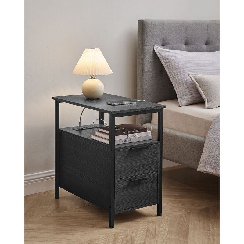 Side Table with Charging Station for Convenient Power Access and Modern Design