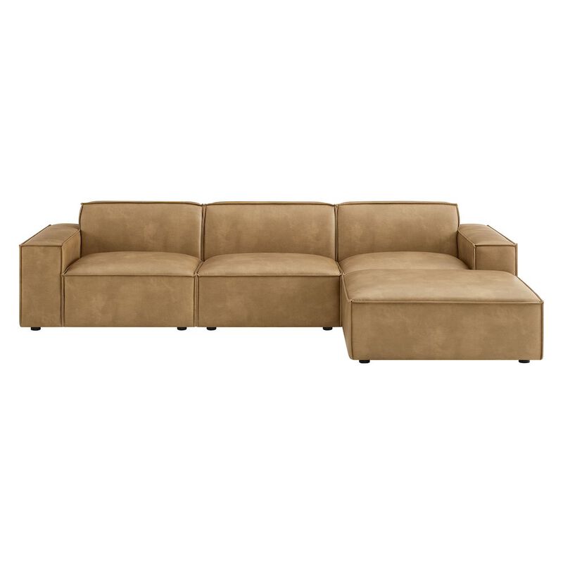 Restore 4-Piece Vegan Leather Modular Sofa Set with Ottoman image number 6