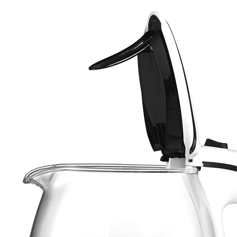 Brentwood 1.7L Tempered Glass Tea Kettle in White