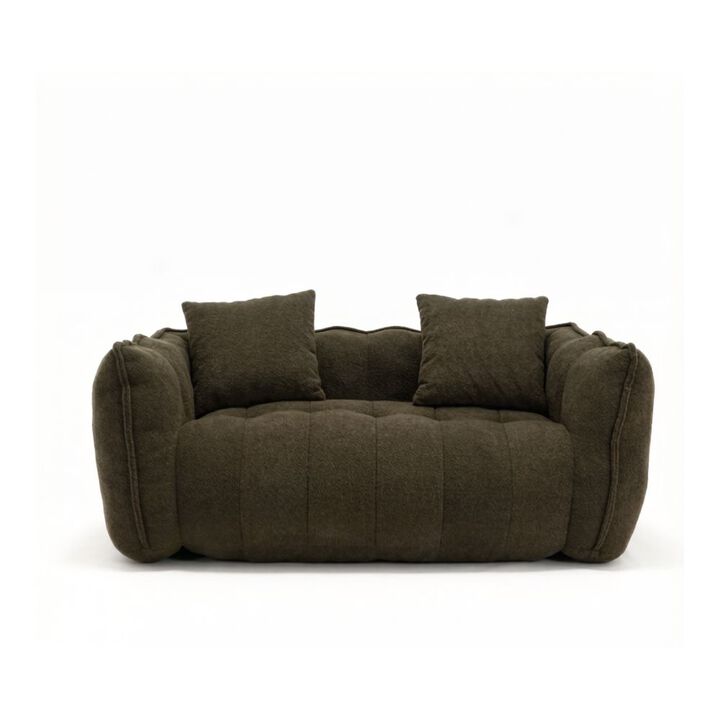 GOODSILO Large Square Recliner Sofa Beanbag Chair with High Resilience Foam Core for Two People Comfort