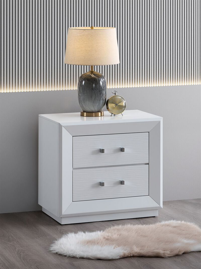 Mars White 2-Drawer 30 in. W Nightstand image number 5