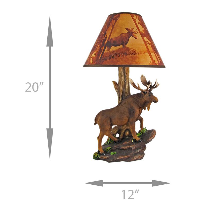 North American Bull Moose Table Lamp W Shade image number 5