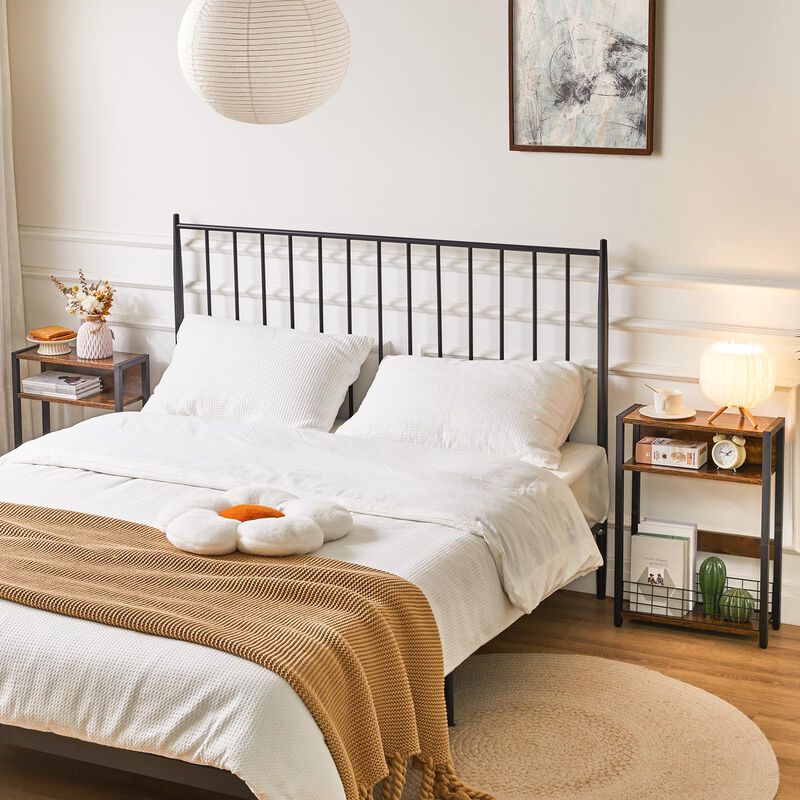 IBUYKE Narrow Side Table with Storage Shelf, 3 Tier End Table,Modern Sofa Table,Small Nightstand with Magazine Rack,Telephone Ta