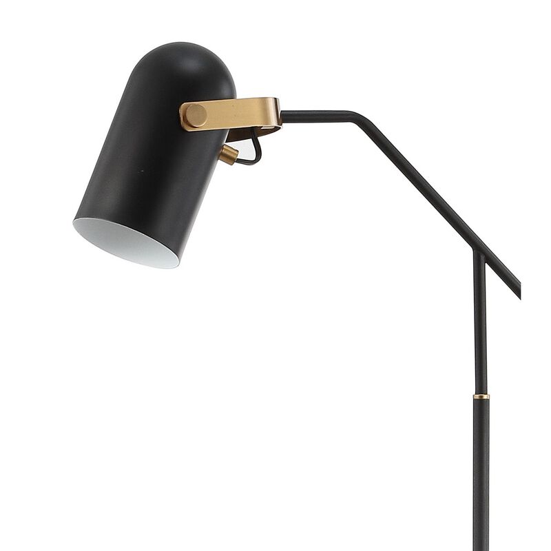 Eugenio 58.5" Metal LED Floor Lamp, Black/Brass Gold