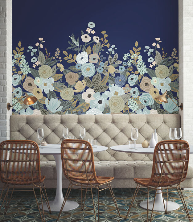 Garden Party Navy Wall Mural