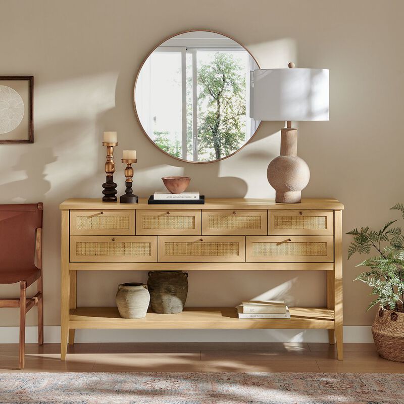 Soma 62 Inch Rattan Console Table image number 8