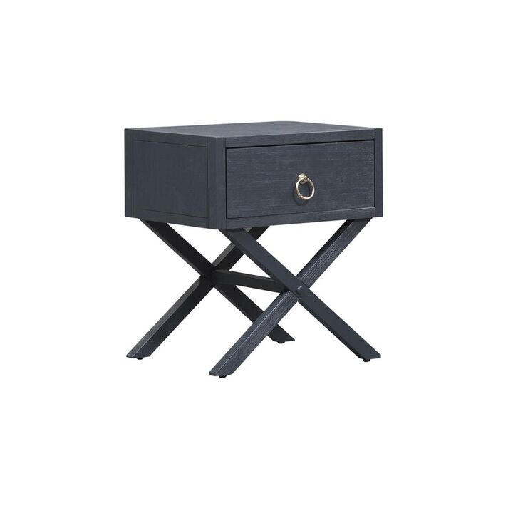 Liberty Furniture East End 1 Drawer Accent Table in Wirebrushed Denim