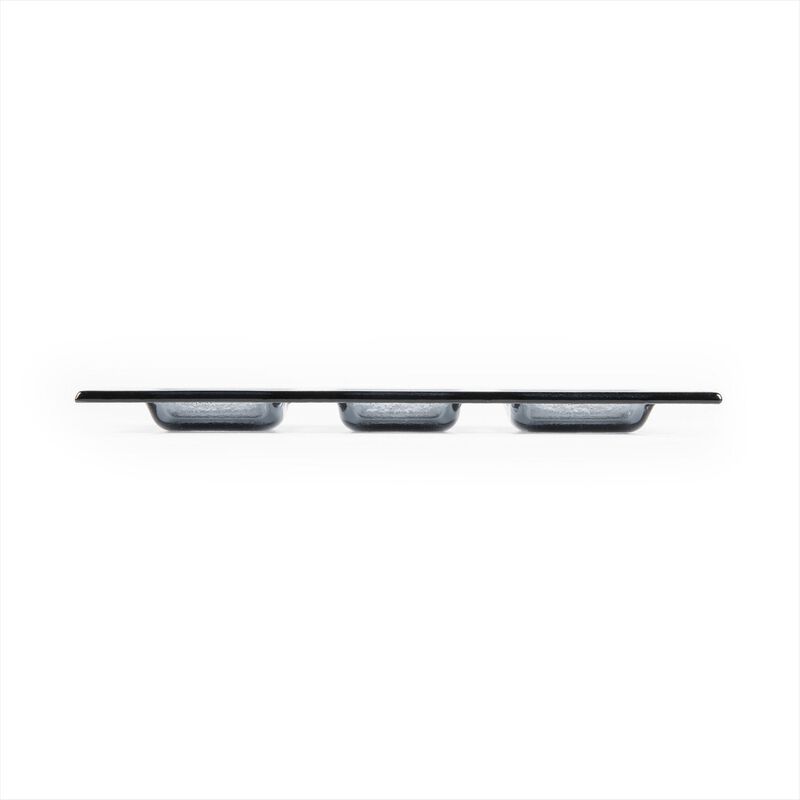 Turgla Fusion Glass 12.25" x 4" Rectangular Charcoal Glass Sectional Plate (Set of 2) image number 2