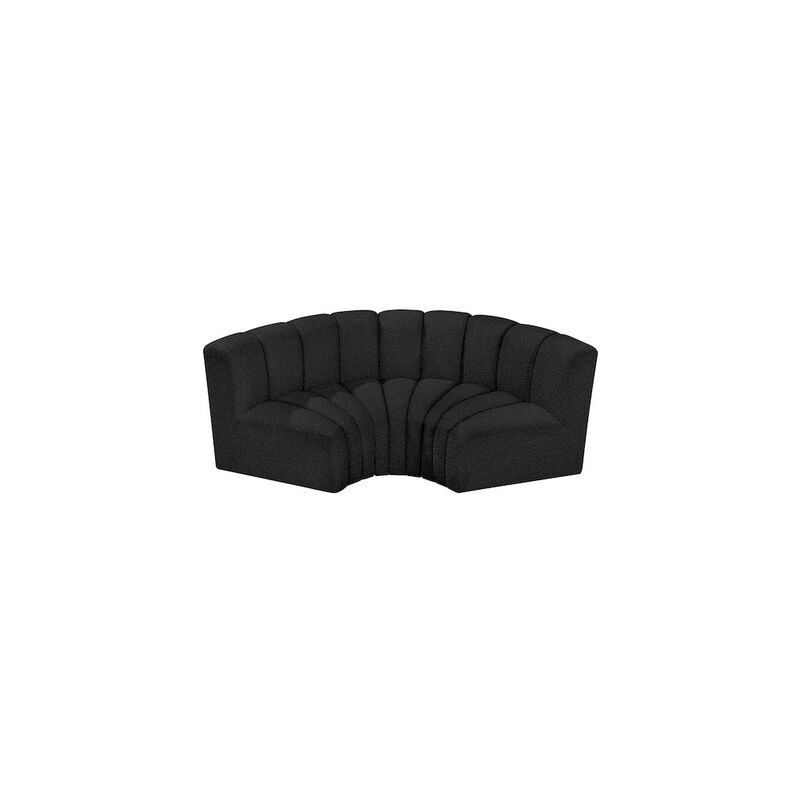 Meridian Furniture Arc Black Boucle Fabric Modular Sofa