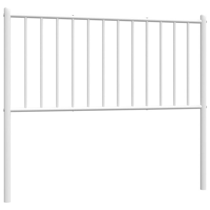 vidaXL Classic Eco-Friendly White Metal Headboard - Robust Steel Construction, Comfortable Support, Easy Assembly, Fits Standard Size Beds