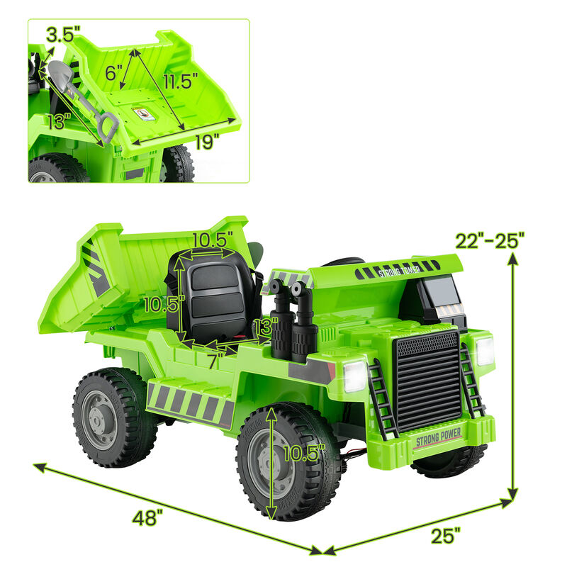 Electric Kids Ride On Dump Truck with 12V Battery and Working Dump Bed image number 2