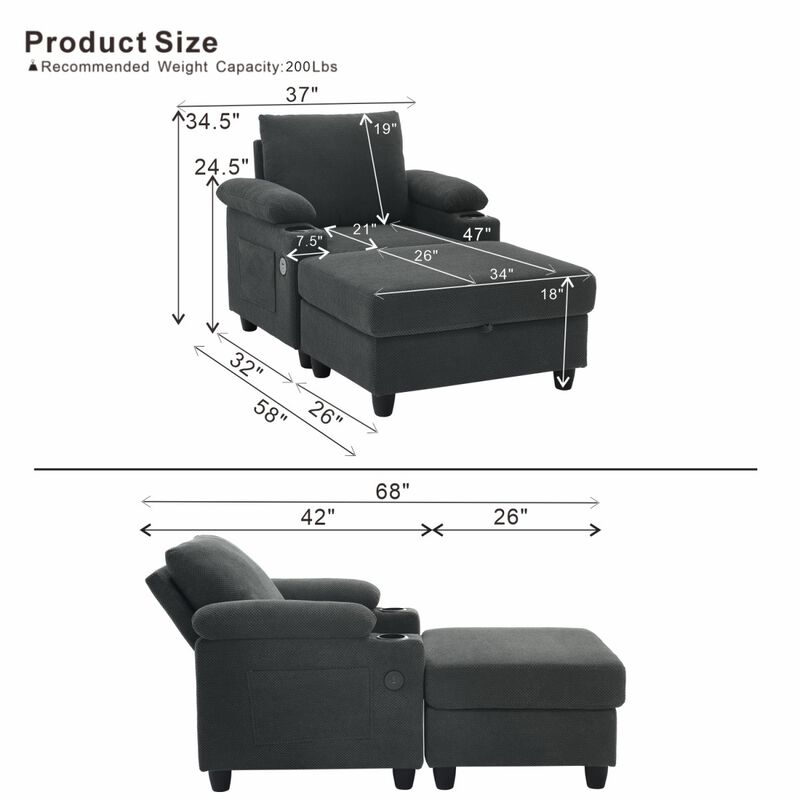 Smabu Accent Chair and Storage Ottoman Set image number 9