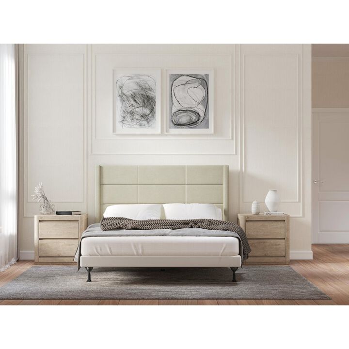 Rize Home Upholstered Headboard Queen Beige