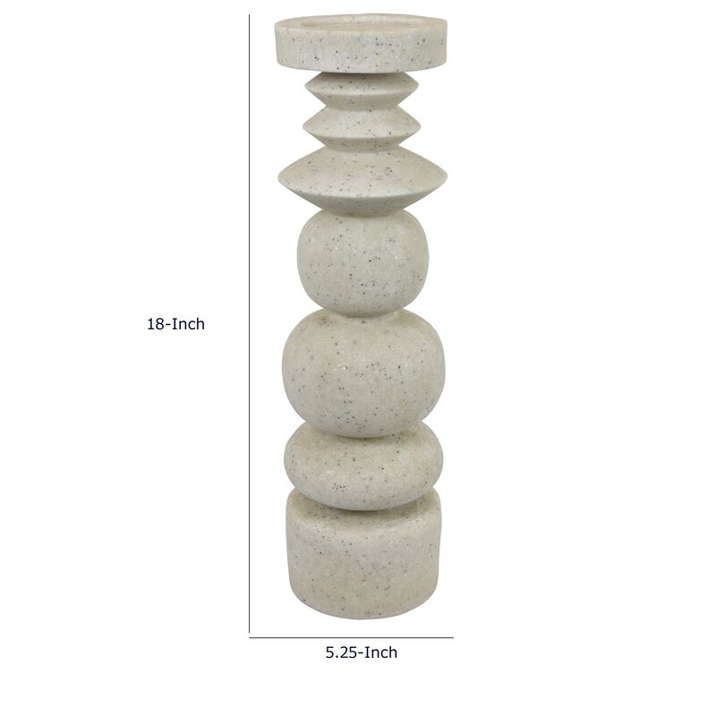 Josi Tabletop D&eacute;cor Candle Holder, Sculpted Turned Resin image number 7