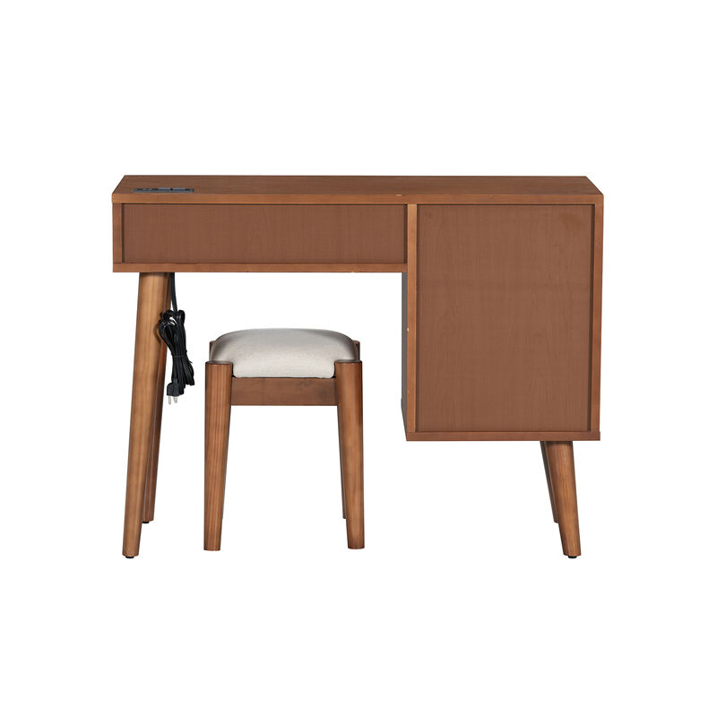 Merax Bohemian Style Makeup Vanity Stool Set