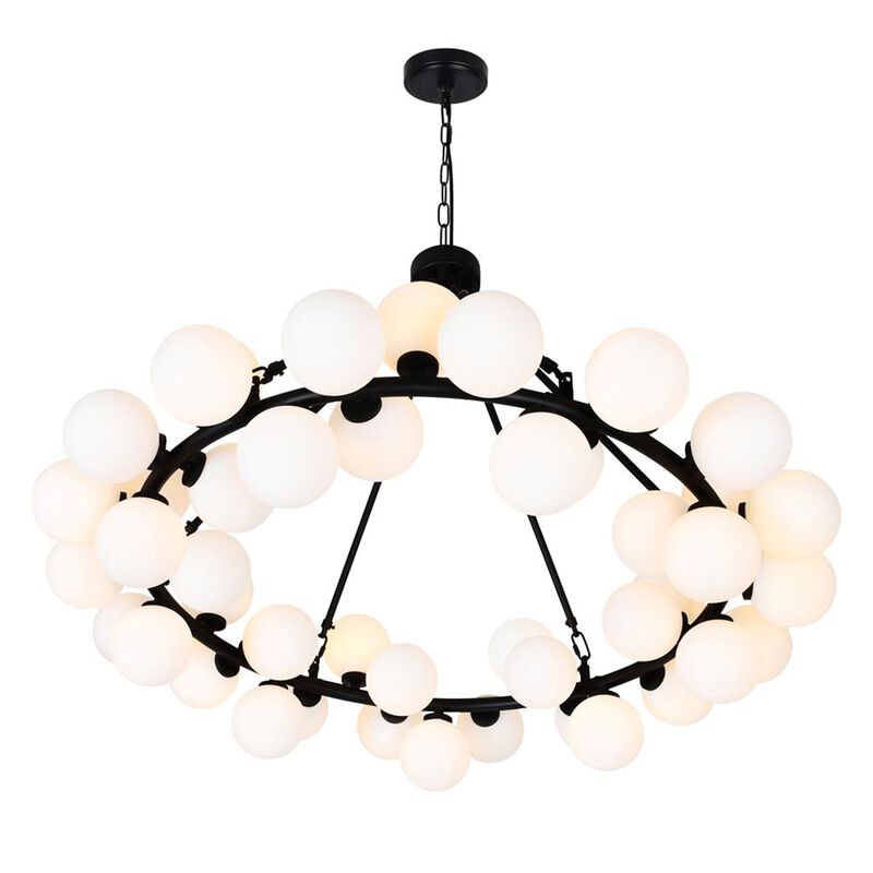 CWI Lighting Arya 45 Light Chandelier With Black Finish