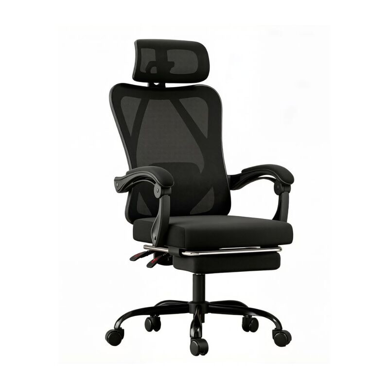 GOODSILO Ergonomic Office Chair with Adjustable Footrest Headrest Lumbar Support High Back Mesh Design Computer Desk Chair image number 0