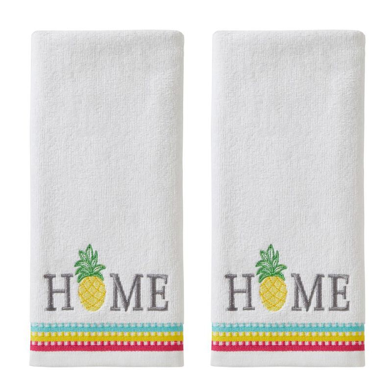 SKL Home By Saturday Knight Ltd Pineapple Home Hand Towel Set - 16X25", White