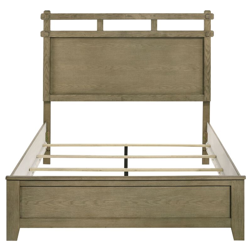 Hazel Queen Panel Bed, Open-Slat Headboard, Vineyard Oak Rubberwood image number 2