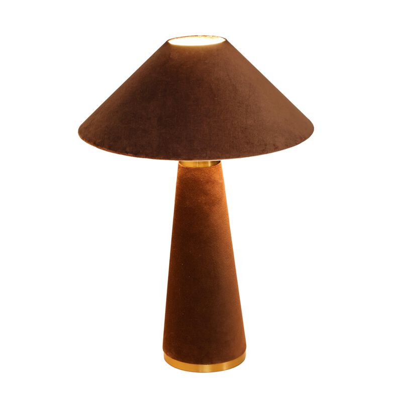 Tov Furniture Graham Chocolate Brown Velvet Table Lamp image number 3