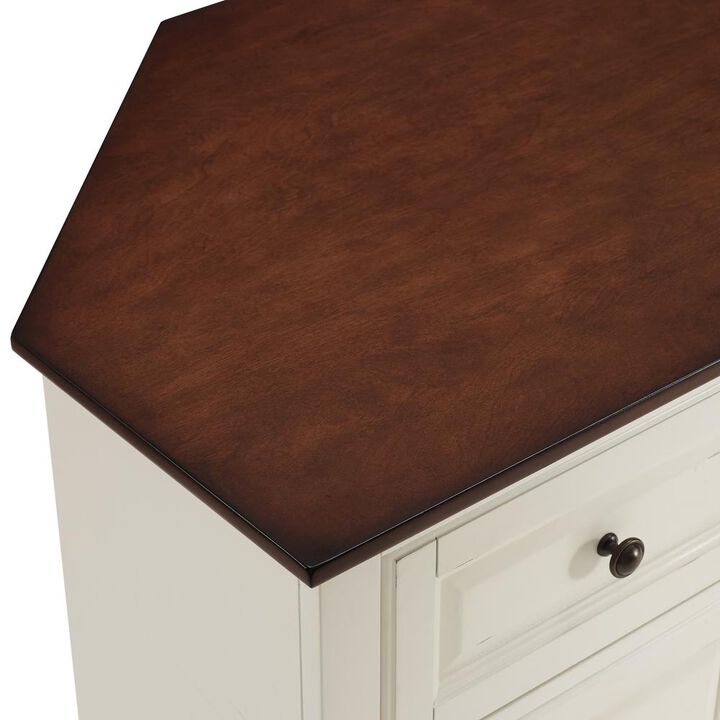 Crosley Furniture 60 Corner Tv Stand Distressed White