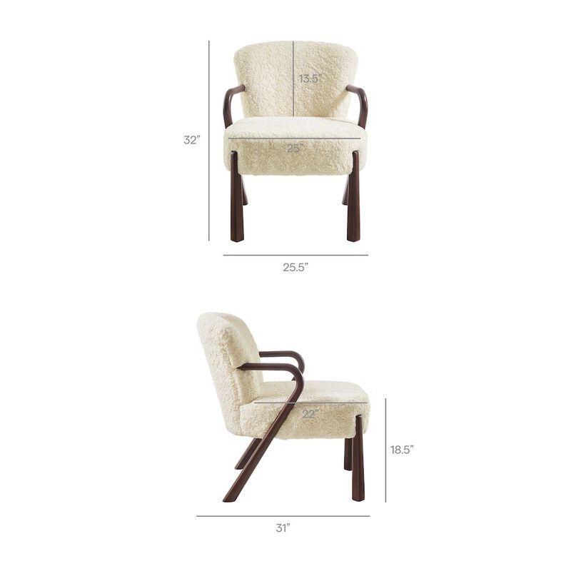 Arden Faux Shearling Accent Armchair image number 1