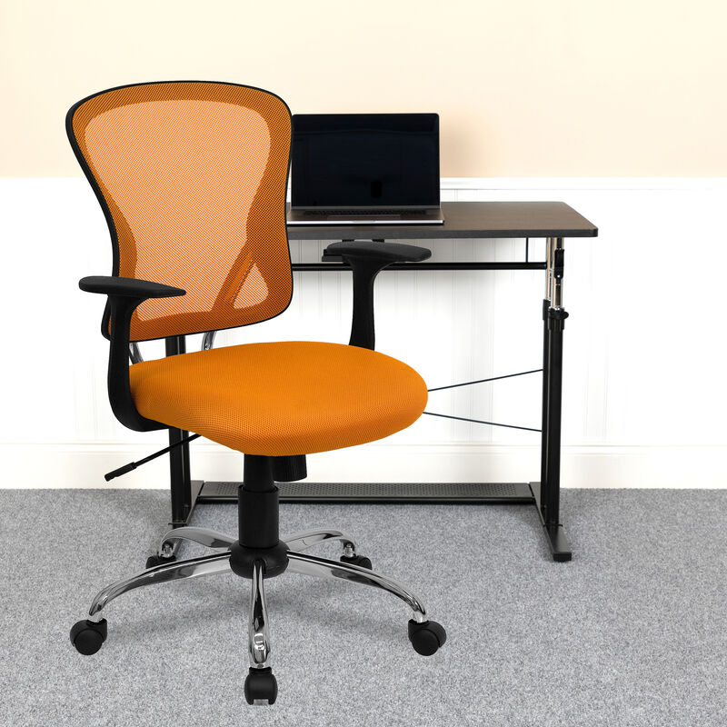 Alfred Mid-Back Dark Gray Mesh Swivel Task Office Chair with Chrome Base and Arms image number 1