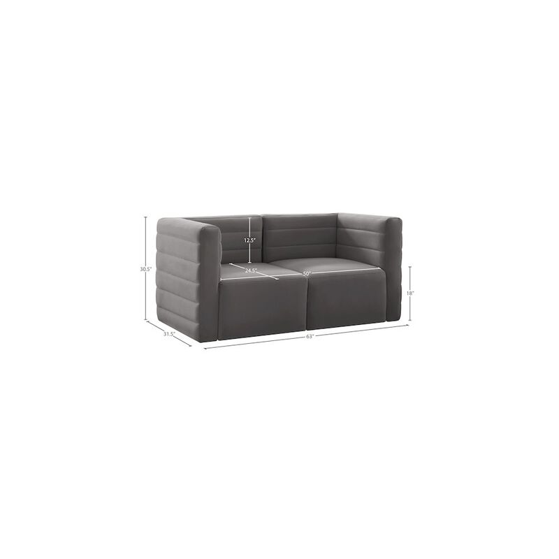 Meridian Furniture Quincy Grey Velvet Modular Sofa