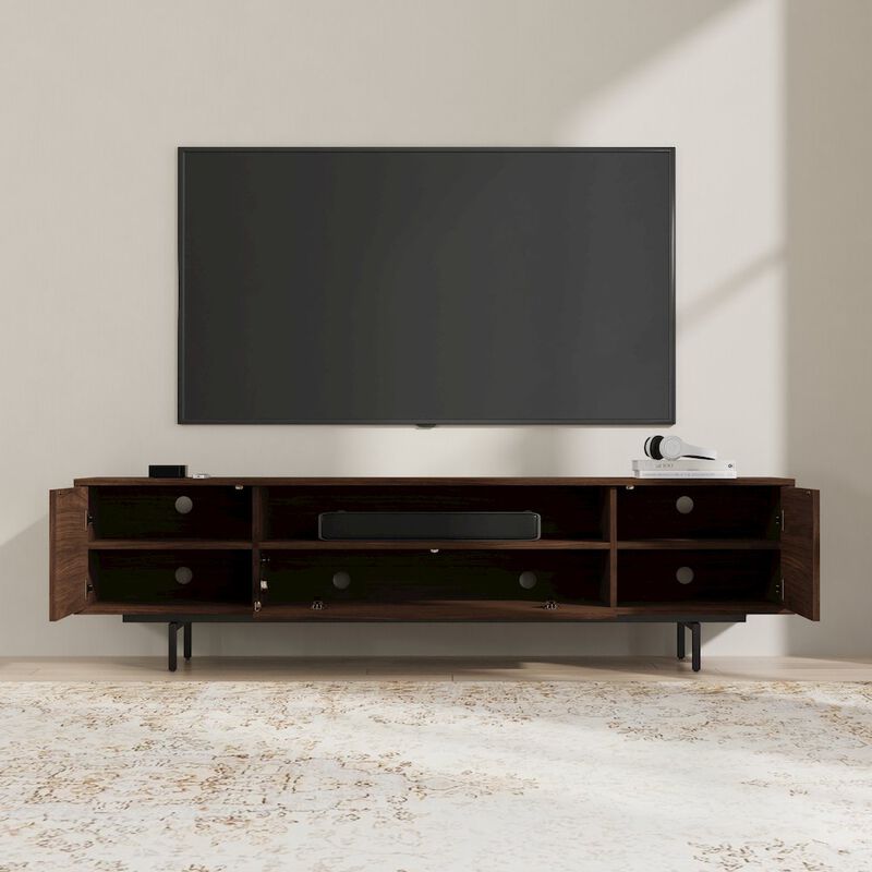 Comfort Pointe Avichi Walnut Laminate 3 Door TV Console