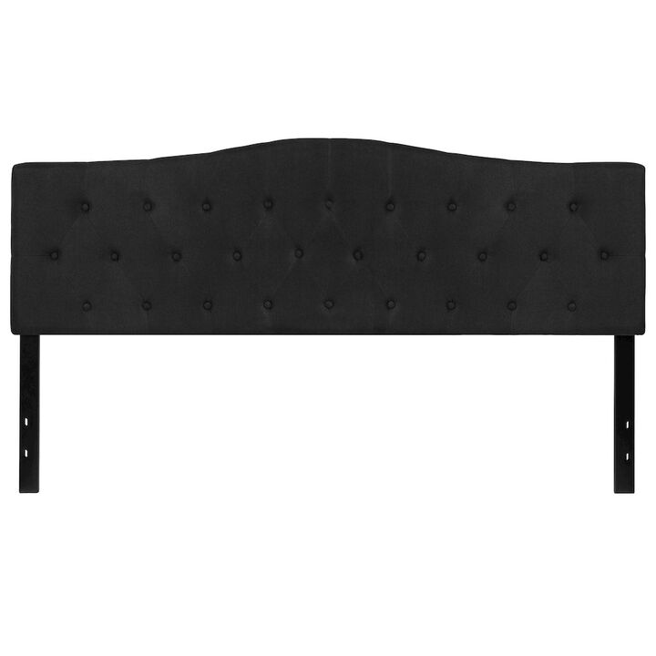 Flash Furniture Tufted Upholstered King Size Headboard in Black Fabric
