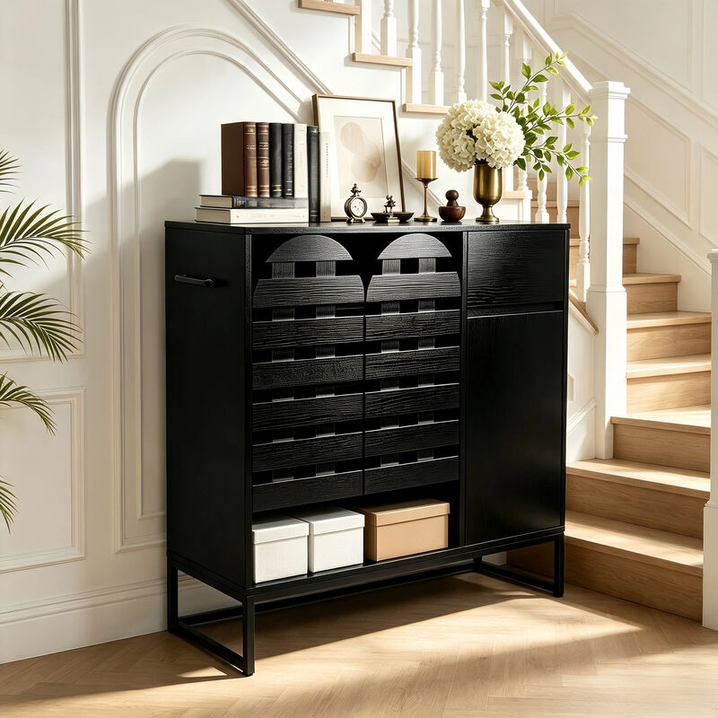 Turzip Woven Door Accent Cabinets Buffet image number 1