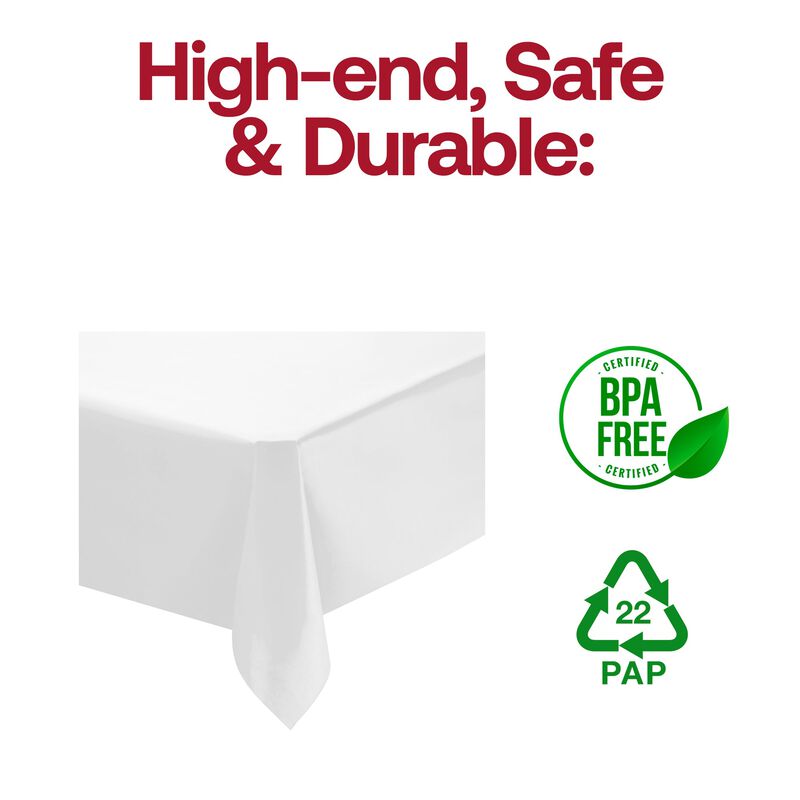 50" x 108" White Rectangular Linen-Like Tablecloths (12 Tablecloth) image number 4